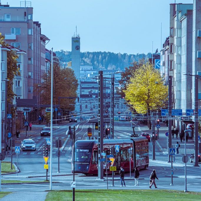 tampereen raitiovaunu hämeenkadulla